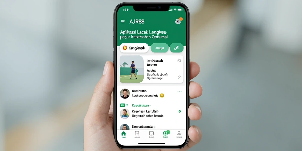 Tampilan antarmuka utama AJR88 menampilkan statistik langkah pengguna.