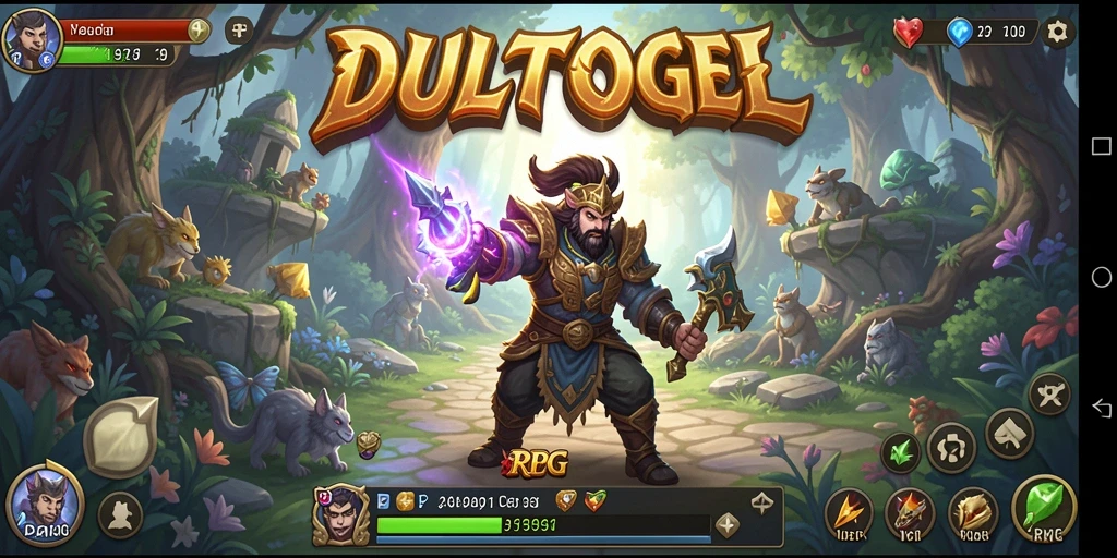 Antarmuka pengguna DULTOGEL menampilkan elemen RPG yang menarik.