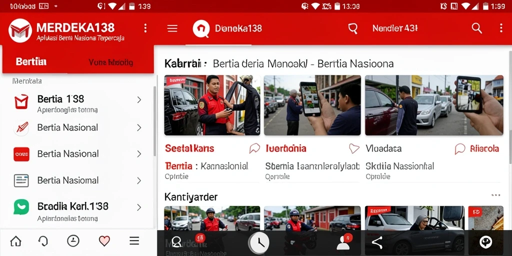 Tampilan antarmuka aplikasi MERDEKA138 yang modern dan informatif.