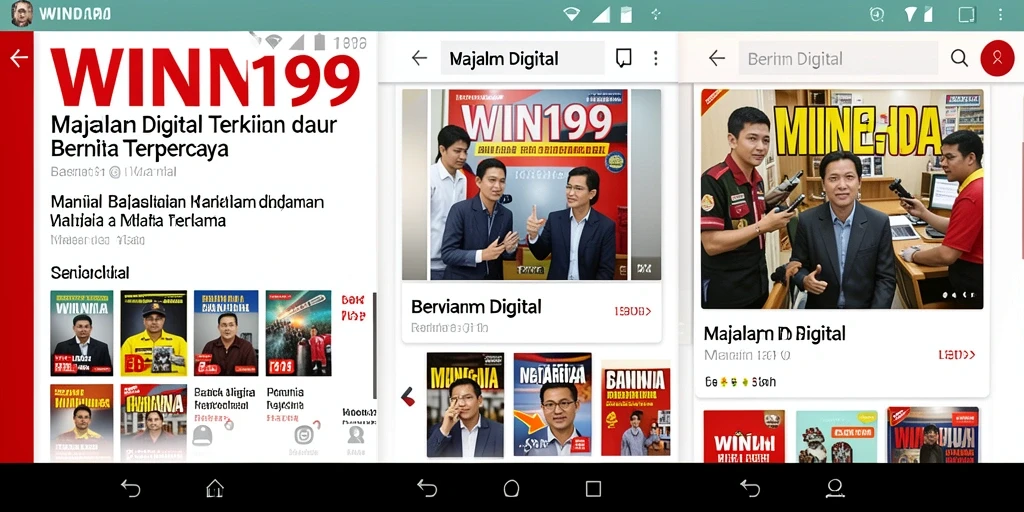 Tampilan antarmuka WIN199 menunjukkan kemudahan akses berita digital.