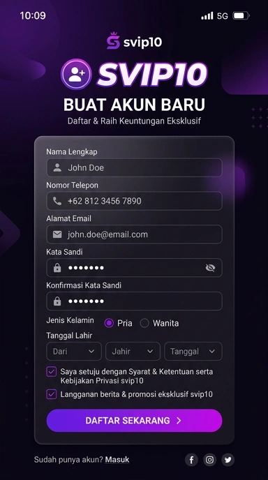 Panduan Registrasi Akun Baru svip10 untuk Pengguna Android